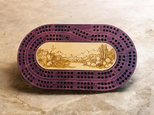 Oblong Travel Cribbage Board-2 player Game