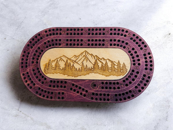 Oblong Travel Cribbage Board-2 player Game