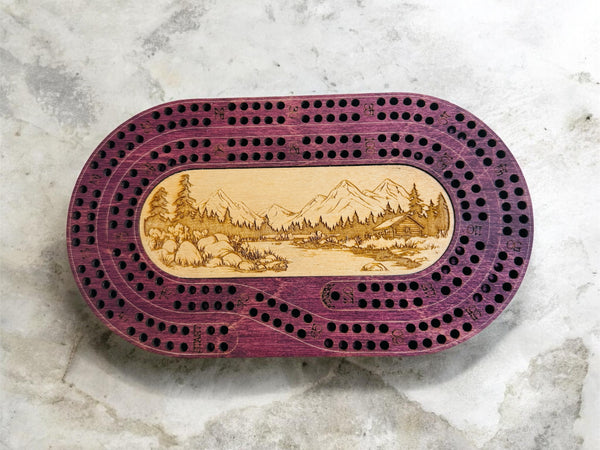 Oblong Travel Cribbage Board-2 player Game