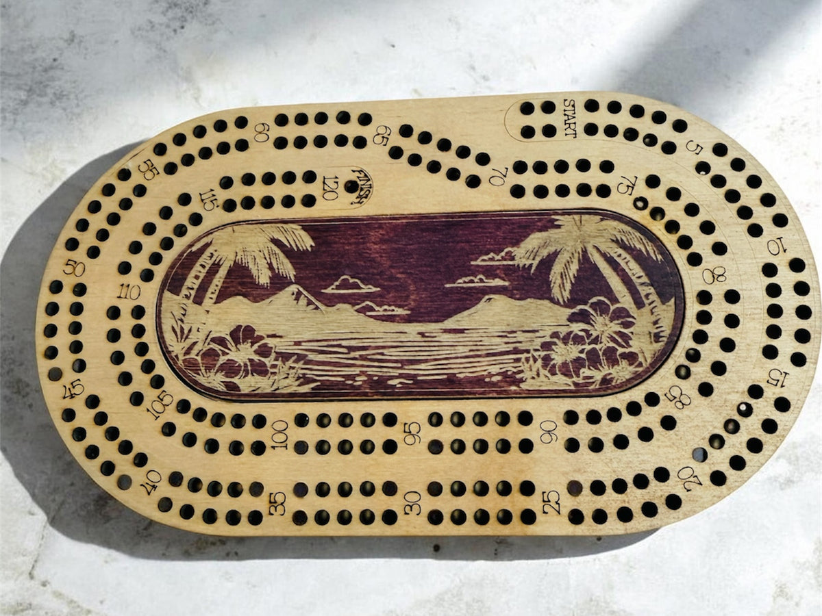 Oblong Travel Cribbage Board-2 player Game