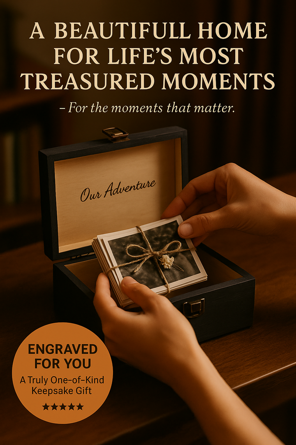 Personalized Wood Memory Box | Engraved Keepsake Gift Box
