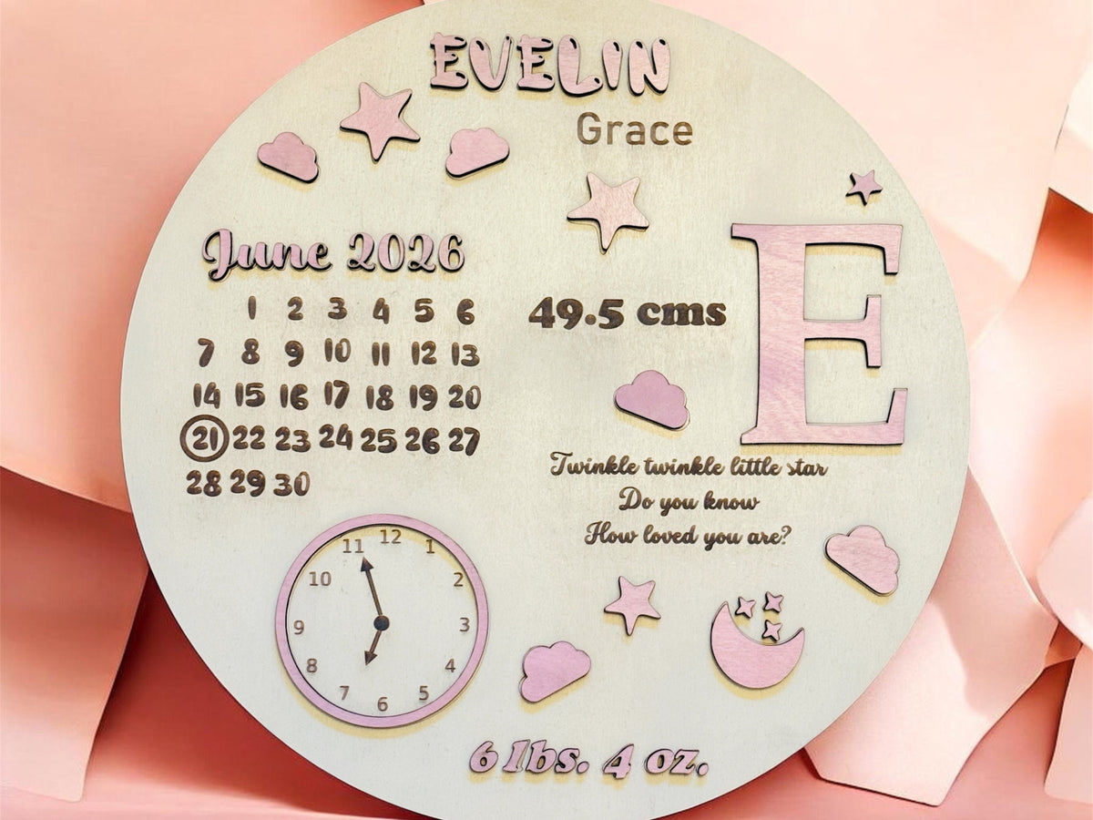 Personalized 3D Baby Birth Keepsake Plaque
