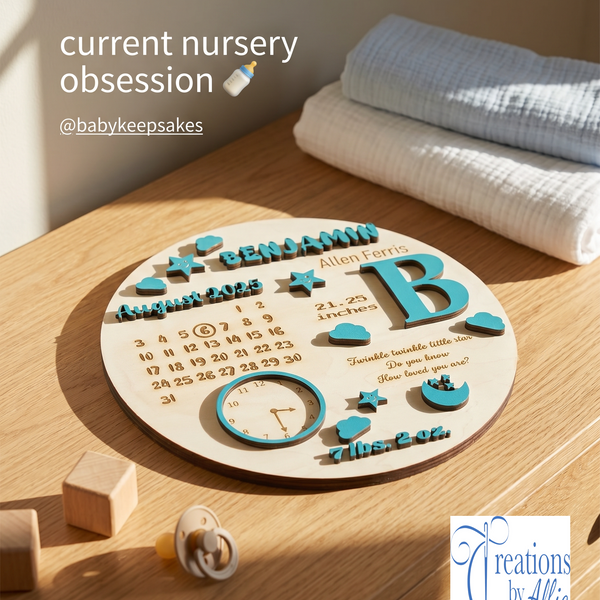 Personalized 3D Baby Birth Keepsake Plaque