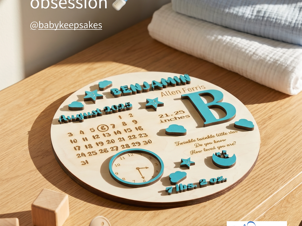 Personalized 3D Baby Birth Keepsake Plaque