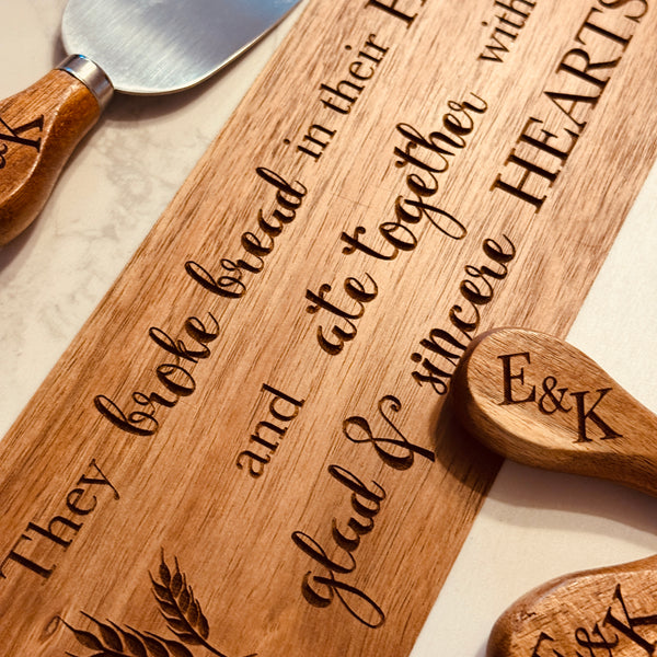 Personalized Marble & Acacia Charcuterie Set