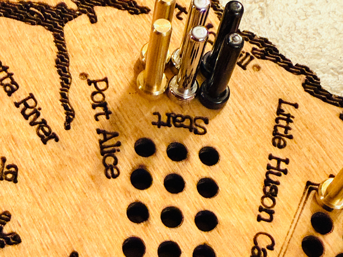 Vancouver Island Map Cribbage Board