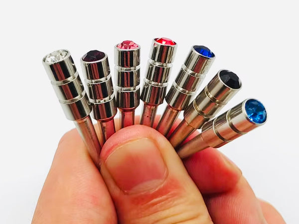Chrome Metal Pegs with Crystal