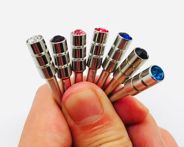 Chrome Metal Pegs with Crystal
