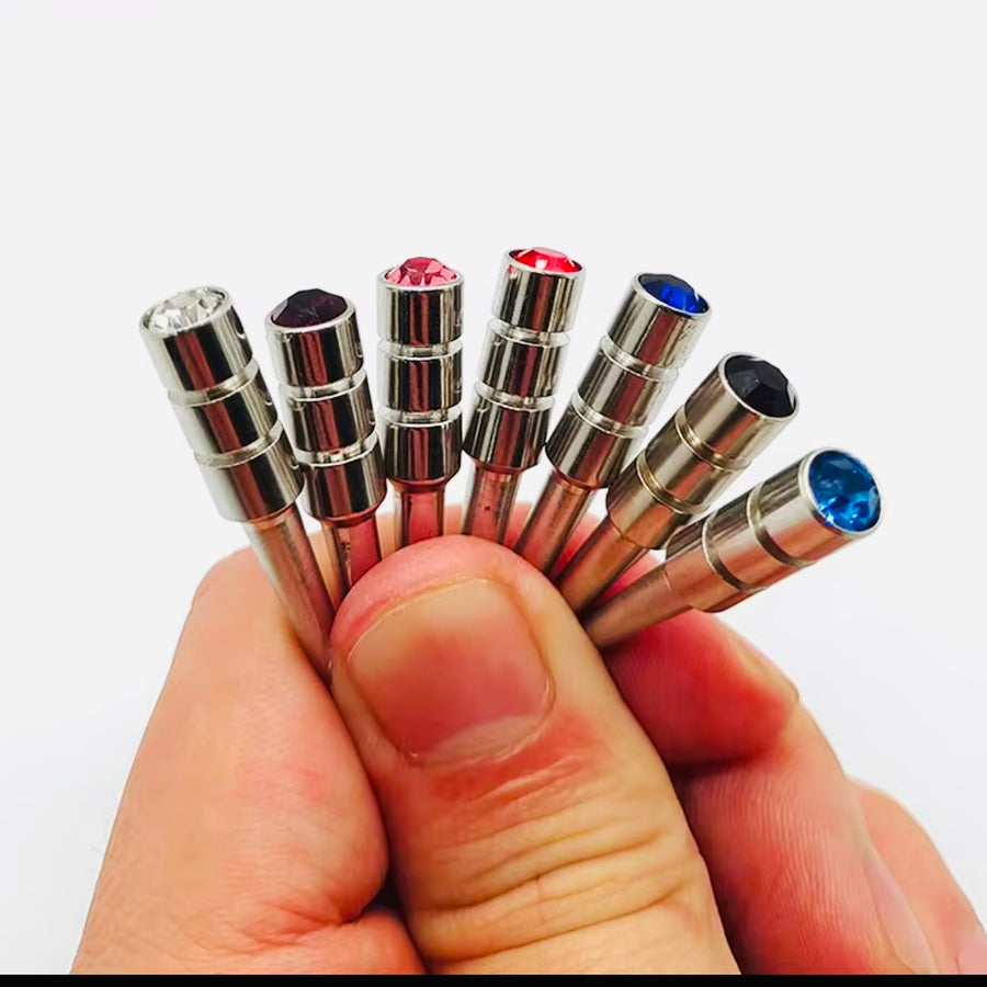 Chrome Metal Pegs with Crystal