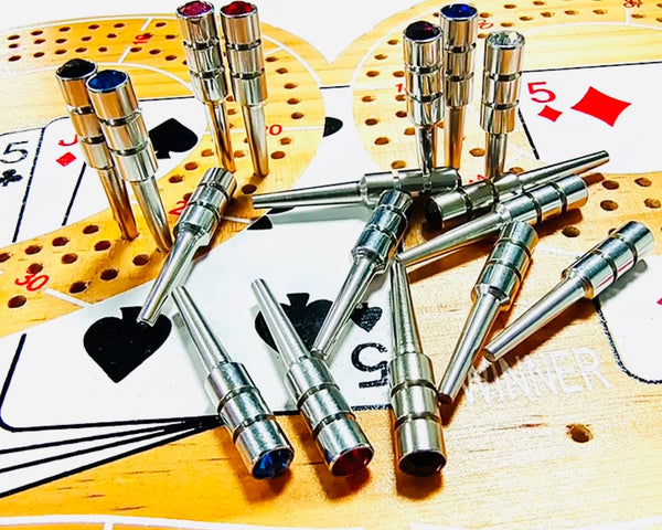 Chrome Metal Pegs with Crystal