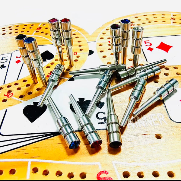 Chrome Metal Pegs with Crystal