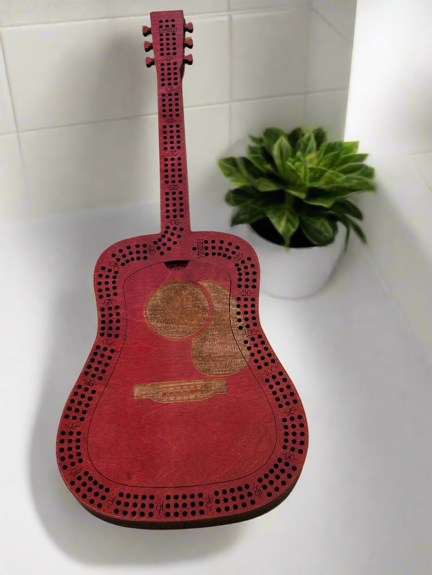 Guitar Shaped Cribbage Board