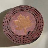 Dark Cherry Stain Round Cribbage Board