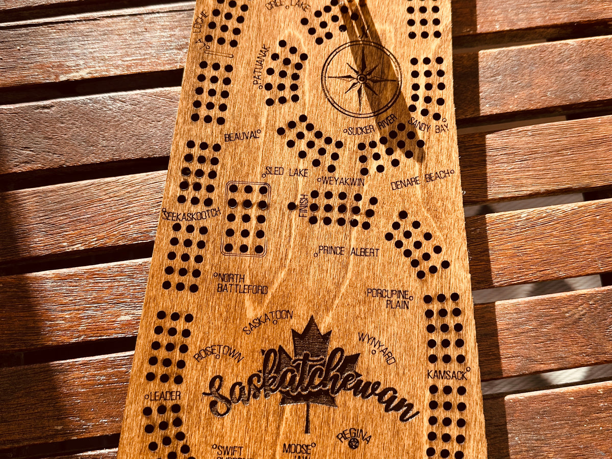 Saskatchewan Shaped Cribbage Board