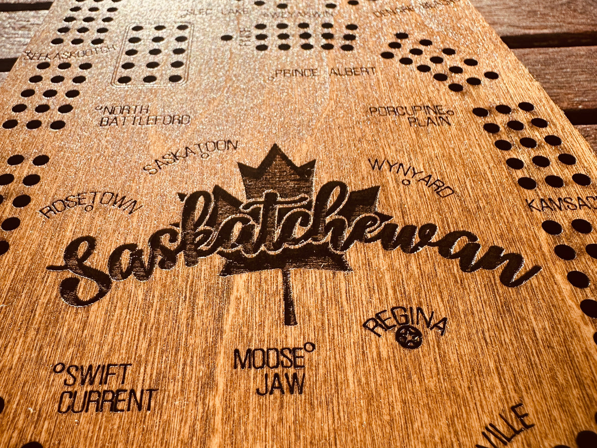 Saskatchewan Shaped Cribbage Board