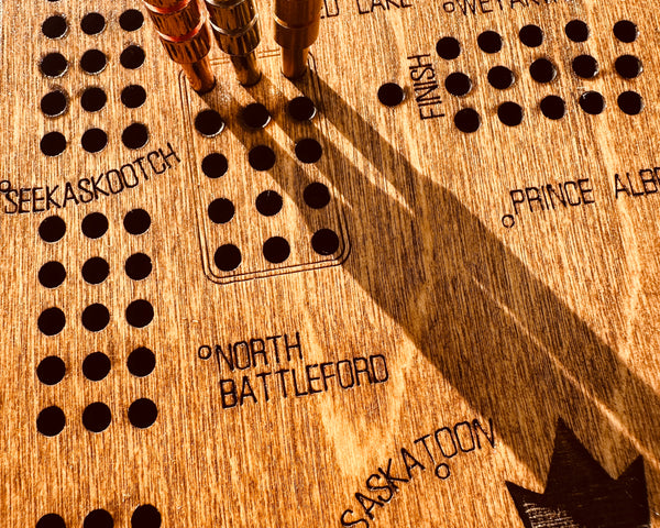 Saskatchewan Shaped Cribbage Board