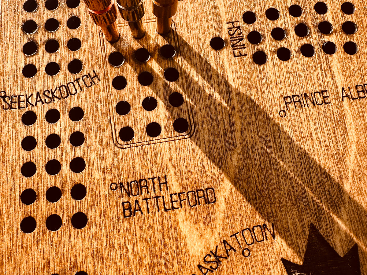 Saskatchewan Shaped Cribbage Board