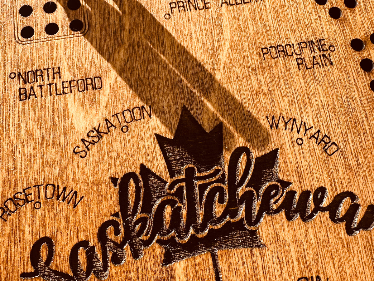 Saskatchewan Shaped Cribbage Board