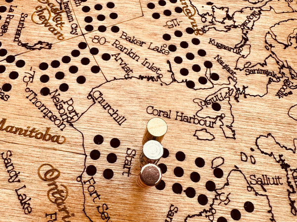 Canada Map Cribbage Board