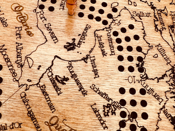 Canada Map Cribbage Board