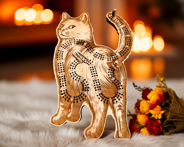 Cat Cribbage Board