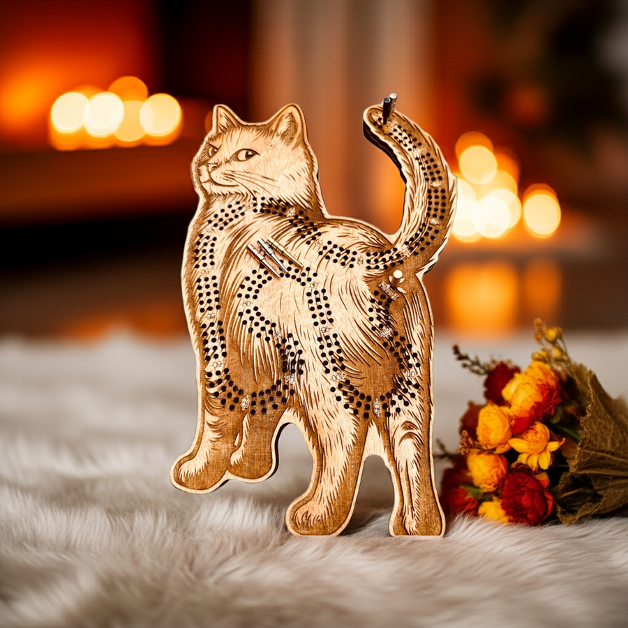 Cat Cribbage Board