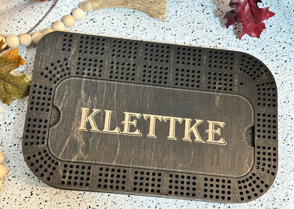 4 payer crib board espresso stain with personalized name