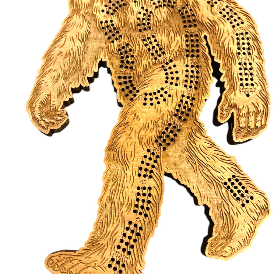 Sasquatch 3 player Cribbage Board,Approximately 12 in. tall