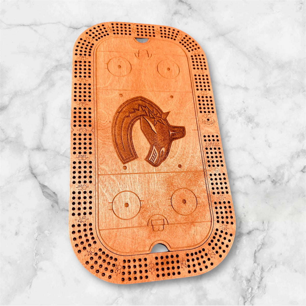 Personalized Hockey Rink Cribbage Board