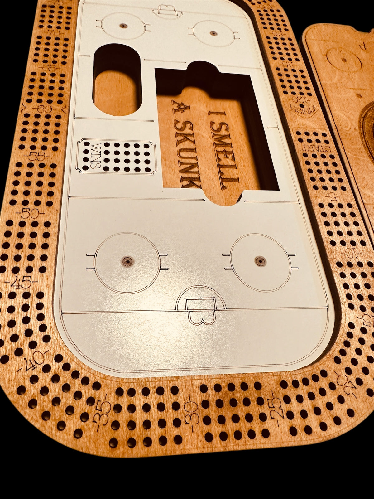 Personalized Hockey Rink Cribbage Board