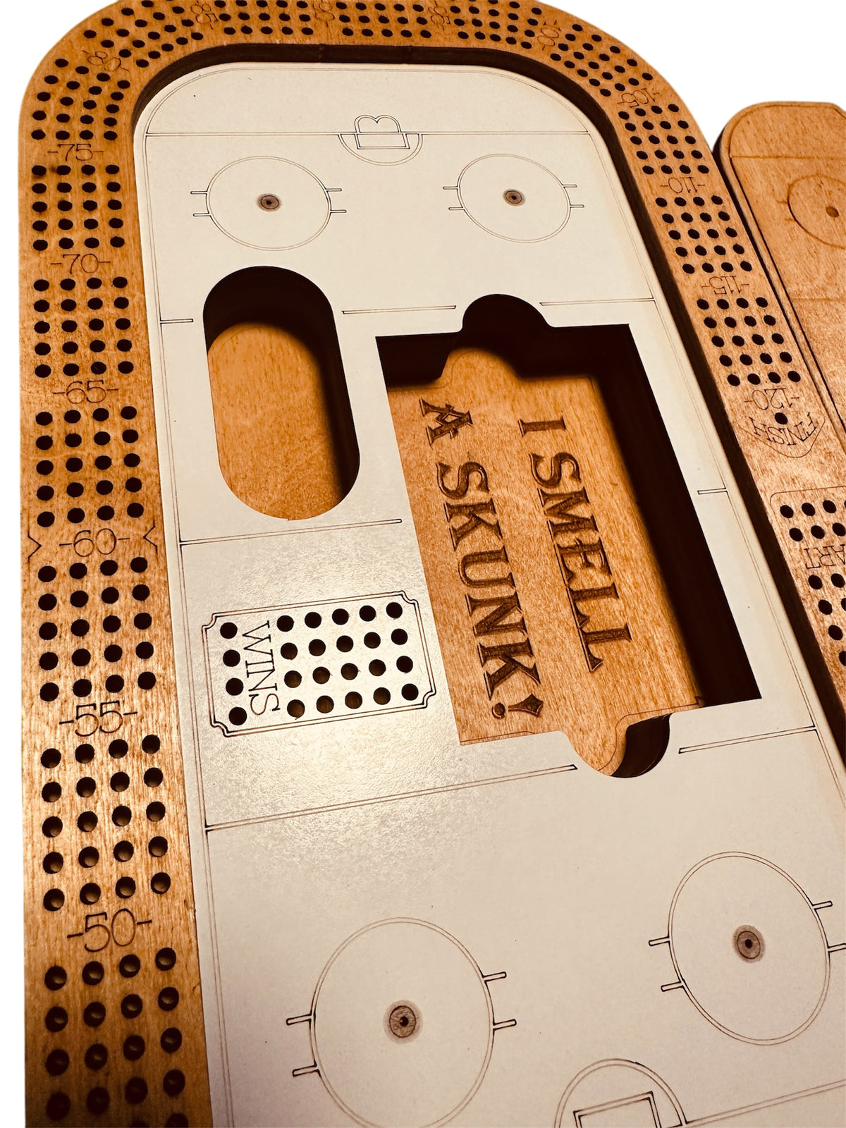 Personalized Hockey Rink Cribbage Board