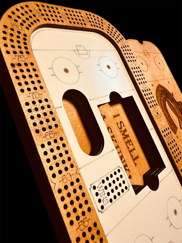 Personalized Hockey Rink Cribbage Board