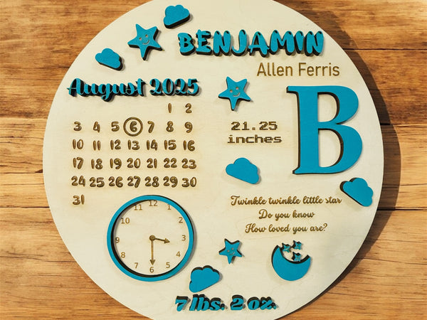 Personalized 3D Baby Birth Keepsake Plaque