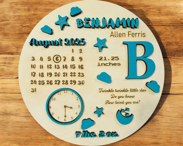 Personalized 3D Baby Birth Keepsake Plaque