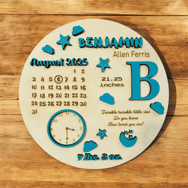 Personalized 3D Baby Birth Keepsake Plaque