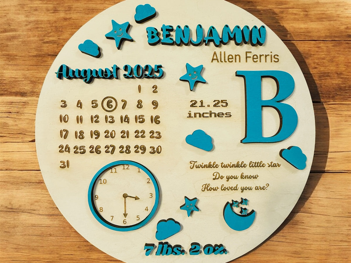 Personalized 3D Baby Birth Keepsake Plaque