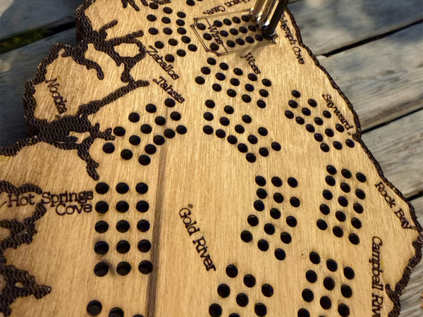 Vancouver Island Map Cribbage Board