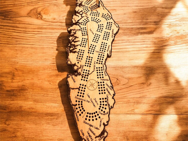 Vancouver Island Map Cribbage Board