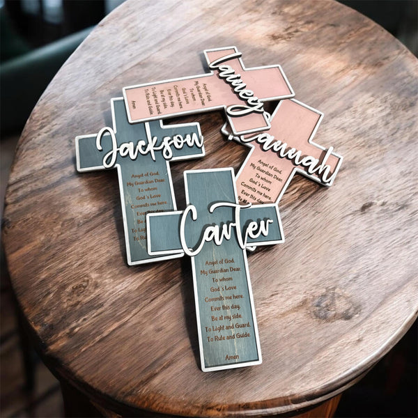 Personalized Wooden Cross with Name – Baptism, Birthday & Nursery Gift