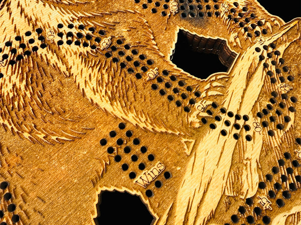 Grizzly Bear Cribbage Board-3 Player Track