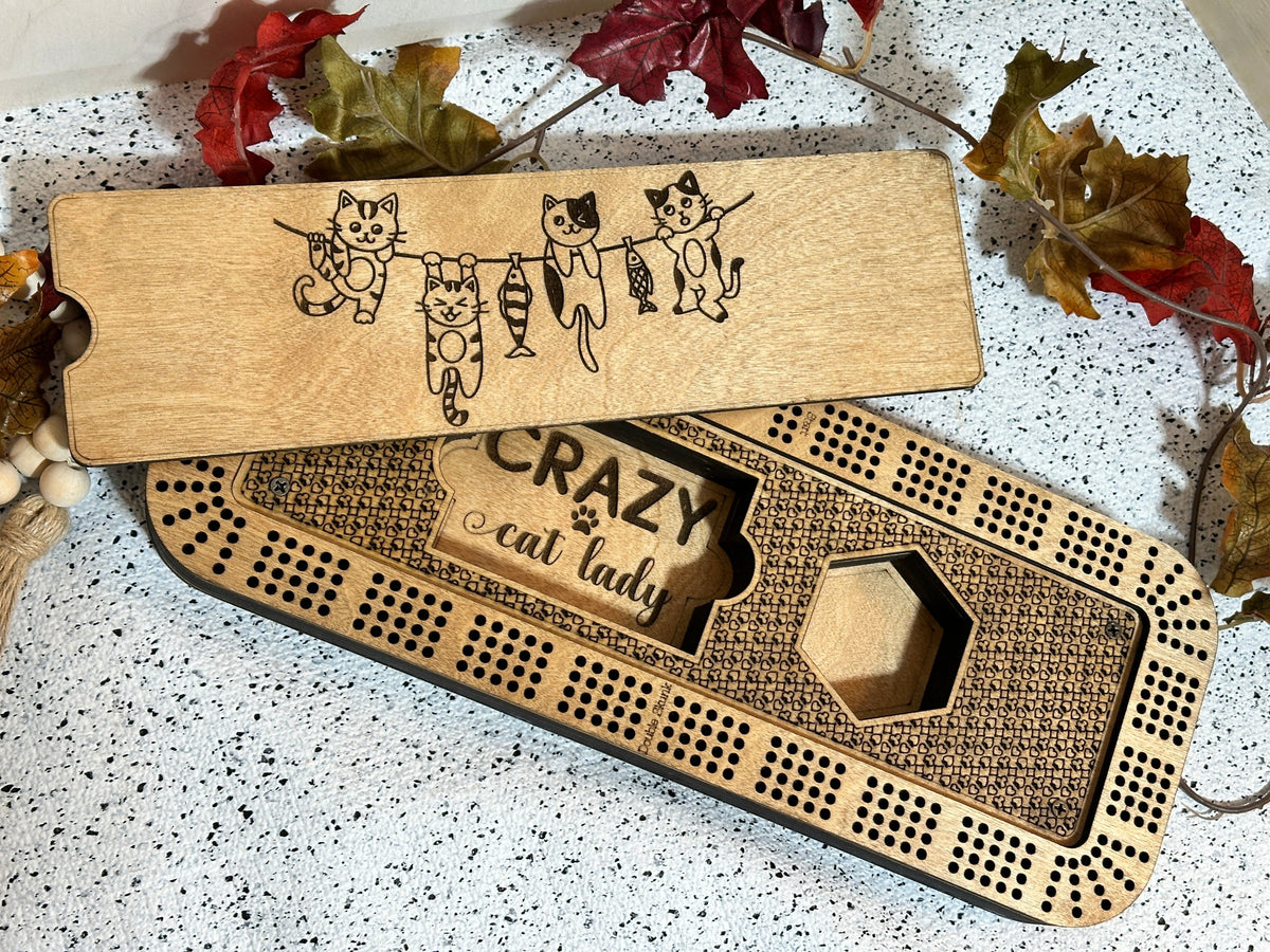 Rectangular Personalized Cribbage Board,Standard Design