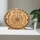 compass engraved cribbage board 4 player
