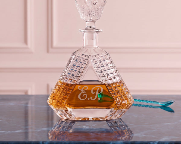 Triangle Whiskey Decanter – Handcrafted Glass Gift Set