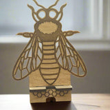 wood phone stand bee design