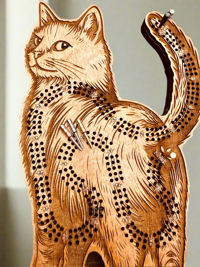 Cat Cribbage Board