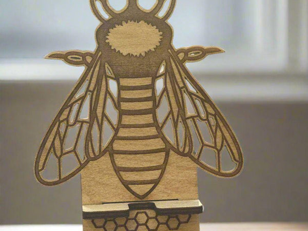Wood Phone Stand and Home Decor - Laser-Cut, Custom Designs and Stain Options
