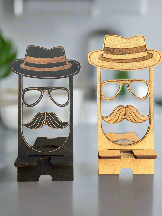 Wood Phone Stand and Home Decor - Laser-Cut, Custom Designs and Stain Options