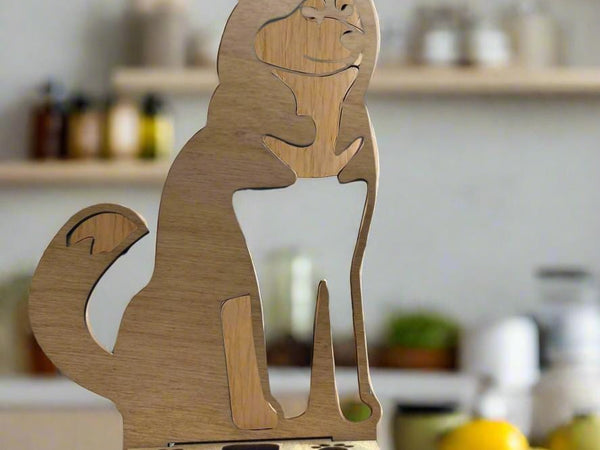 Wood Phone Stand and Home Decor - Laser-Cut, Custom Designs and Stain Options