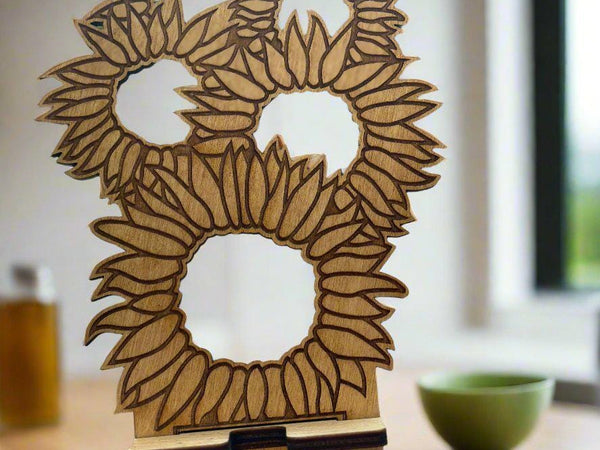 Wood Phone Stand and Home Decor - Laser-Cut, Custom Designs and Stain Options