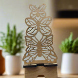 Wood Phone Stand and Home Decor - Laser-Cut, Custom Designs and Stain Options